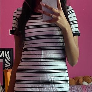 Black and White Striped Dress